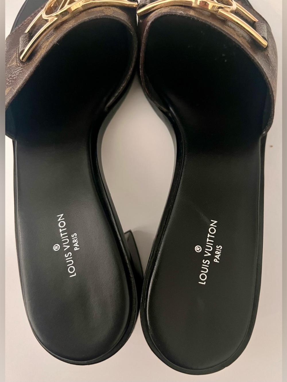 Louis Vuitton Brown Monogram Canvas Lock It Slide Sandals Size 38 - Picture 11 of 13